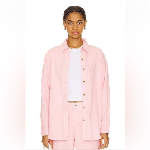 Favorite Daughter ex boyfriend shirt ballet pink Oxford button down Revolve - Picture 1 of 11